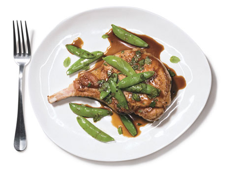 File:Mare pork chops and sugar snap peas with mint julep glaze h.jpg